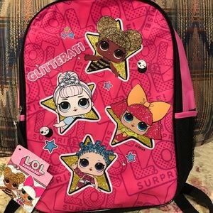 L.O.L. Surprise-Girl’s Backpack-Pink & Black-NWT